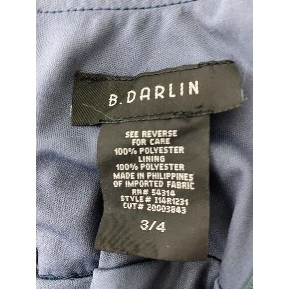 B. Darlin Ruffle Dress Blueish Charcoal Color Party Holiday - Size 3/4 - Picture 4 of 7